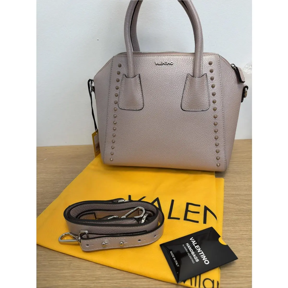 Valentino by Mario Valentino Metallic Purple Leather Spike Crossbody