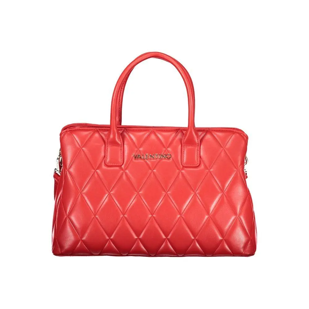 Valentino Rosso Polyurethane Women`s Bag with Handles and Compartments