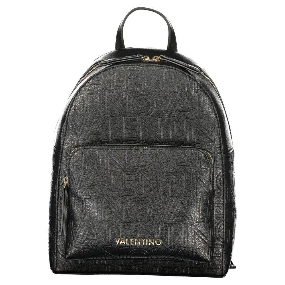Mario Valentino Black Polyurethane Women`s Backpack - VA-44590