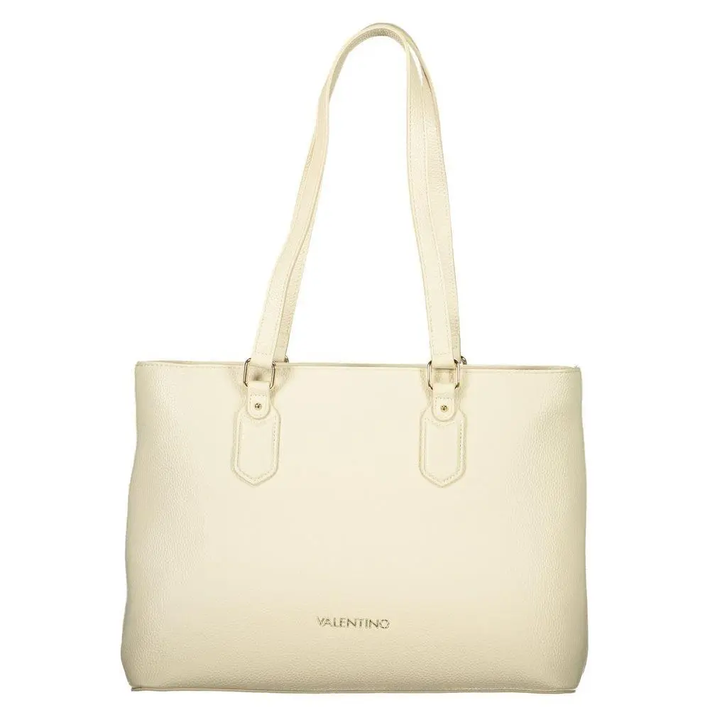 Valentino Beige Polyurethane Women`s Shoulder Bag with Internal Pocket