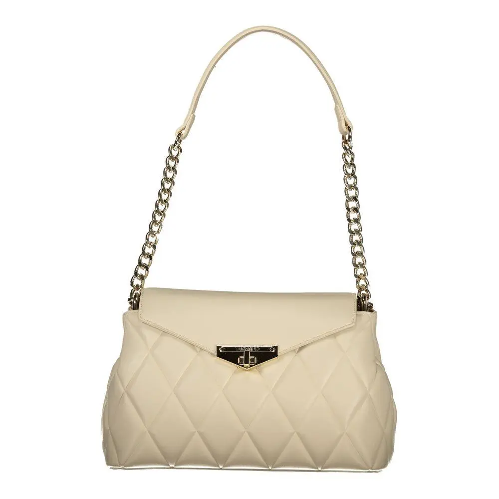 Mario Valentino Beige Polyurethane Women Shoulder Bag - VA-41083-FBB-834
