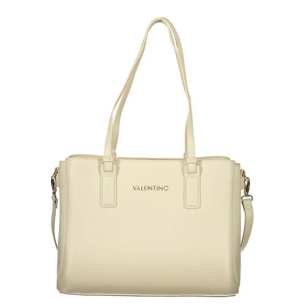 Valentino Beige Poliuretano Women`s Bag with Adjustable Strap and Pockets