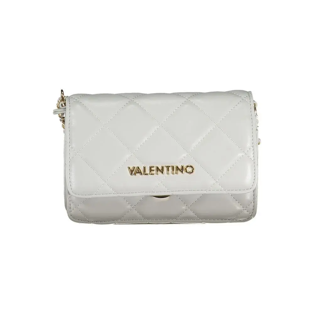 Valentino Gray Polyurethane Women`s Bag with Adjustable Chain Strap