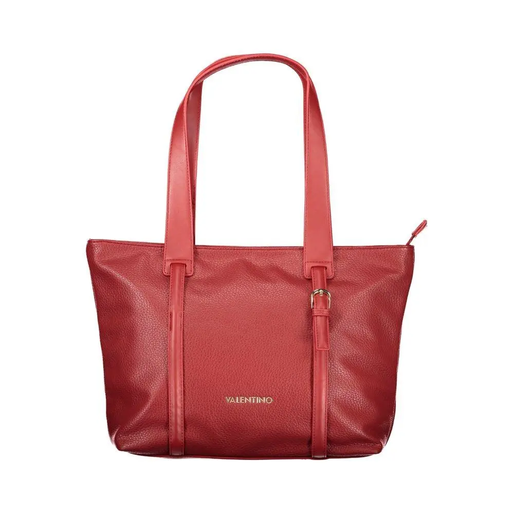 Mario Valentino Rosso Polyurethane Women`s Bag with Zip Closure
