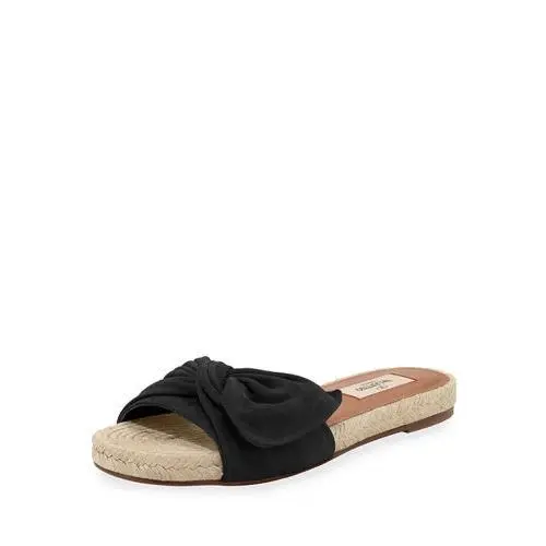 Valentino Garavani Tropical Bow Espadrille Slide Sandal 39.5