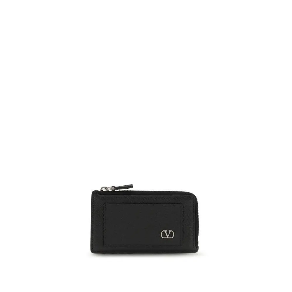 Valentino Garavani Black Calf Leather Bos Taurus Wallet - VA8Y2P0AN6UAG0NOBB
