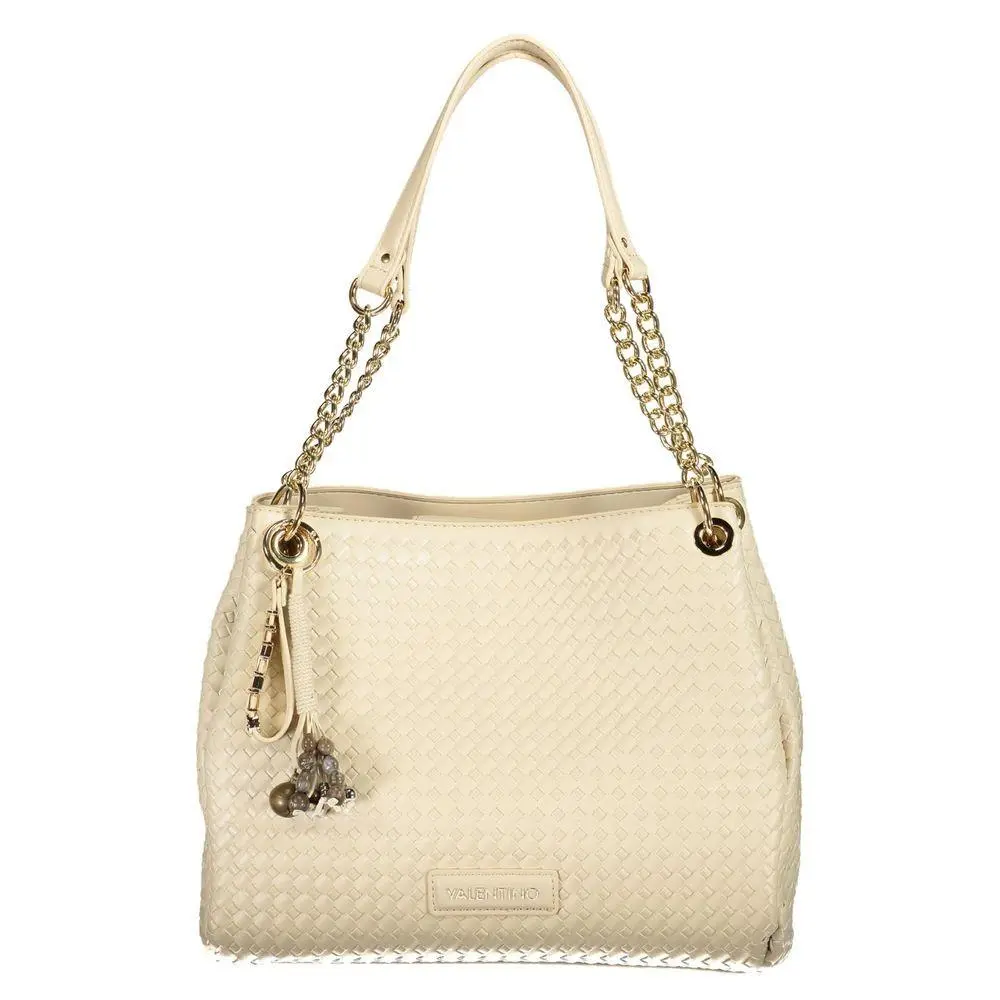 Valentino Beige Polyurethane Women`s Bag with Adjustable and Removable Strap