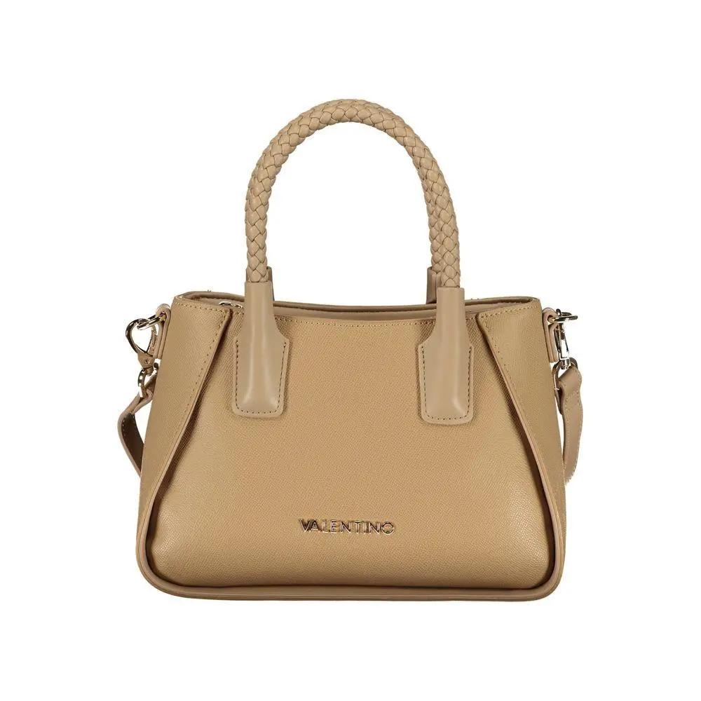 Valentino Beige Polyurethane Women`s Bag with Handles and Shoulder Strap