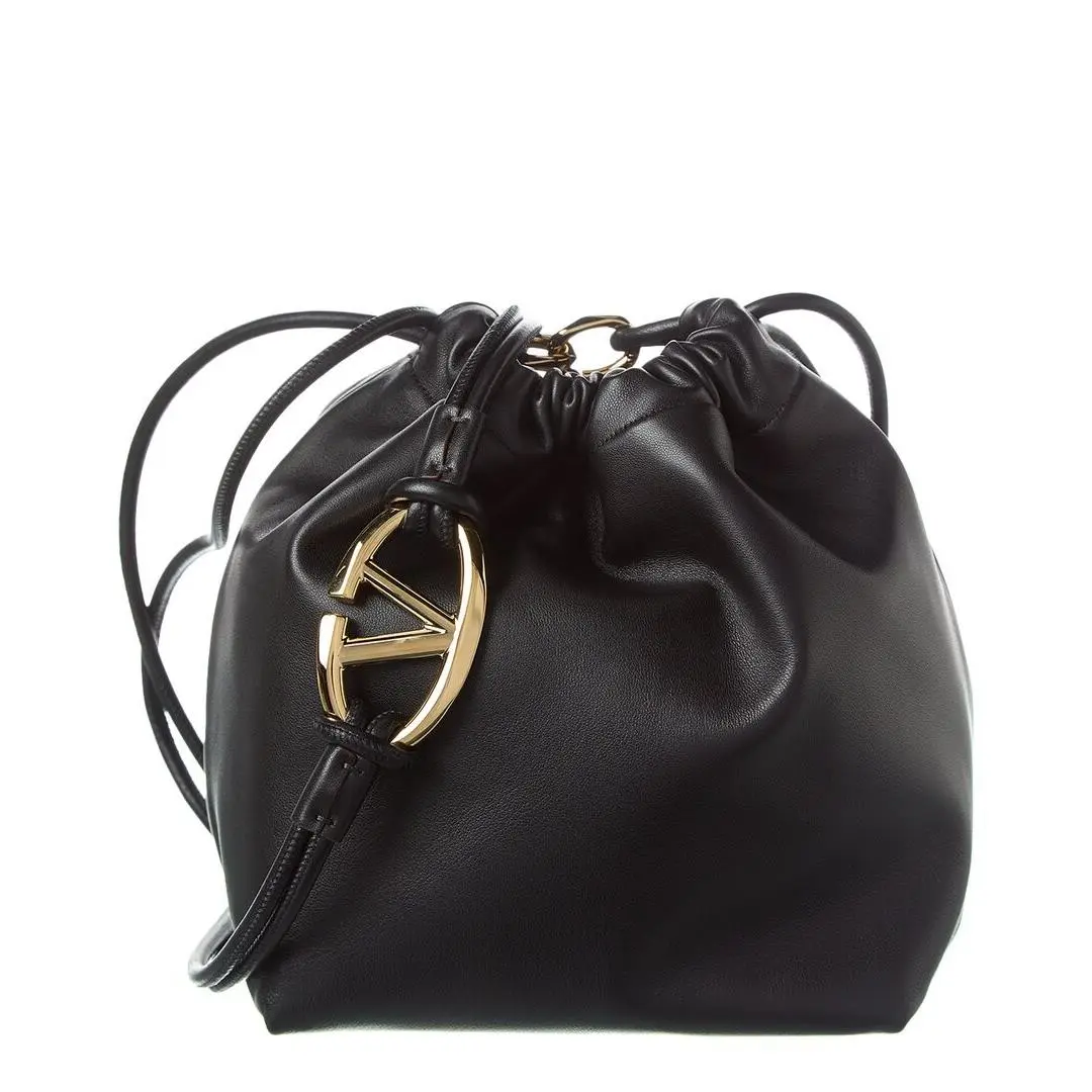 Valentino Sac Vlogo Pouf Leather Bag Women`s
