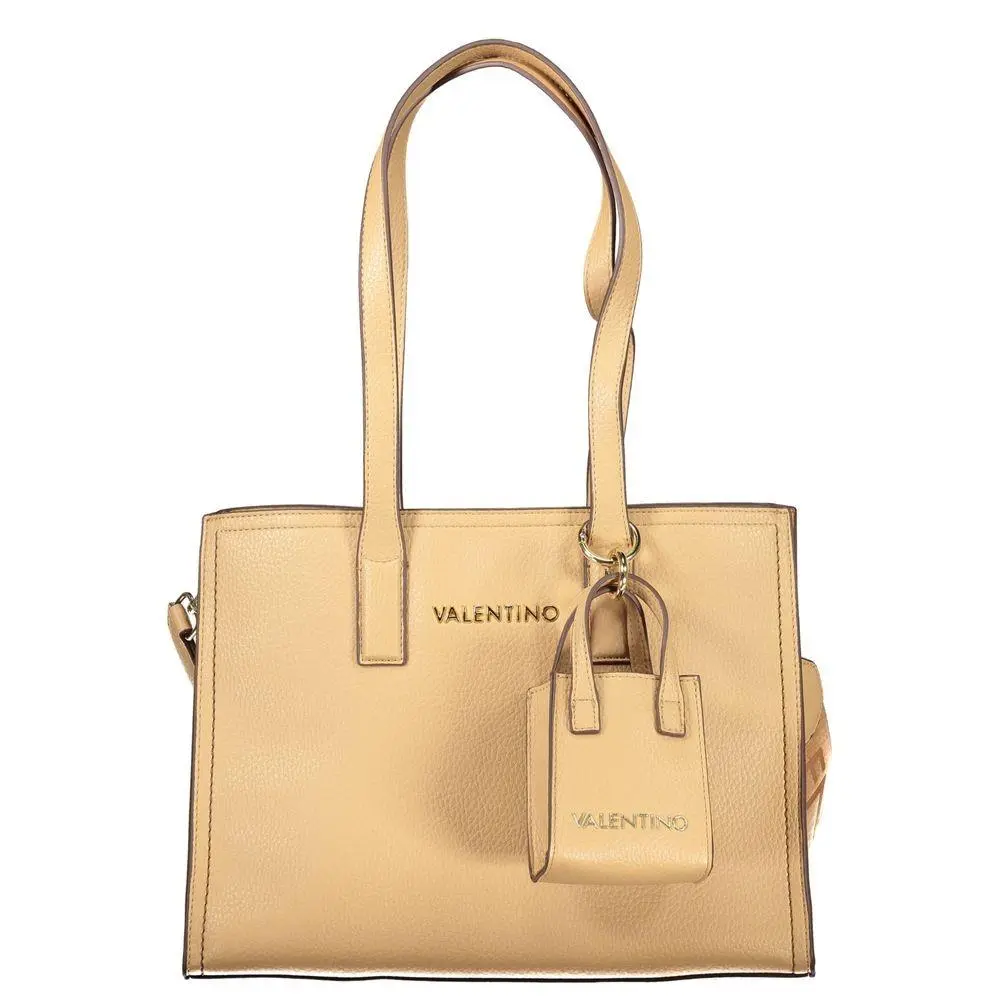 Valentino Beige Polyurethane Women`s Bag with Shoulder Handles