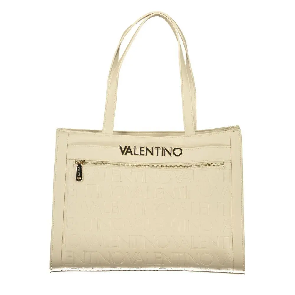 Valentino Beige Polyurethane Womens Bag with Multiple Pockets
