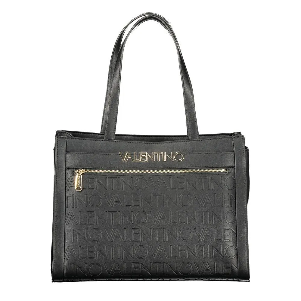 Valentino Nero Polyurethane Women`s Bag with Multiple Compartments