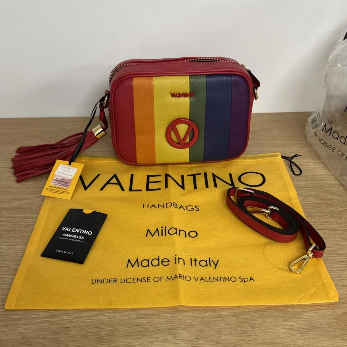 Valentino BY Mario Valentino Mia Red + Rainbow Bag