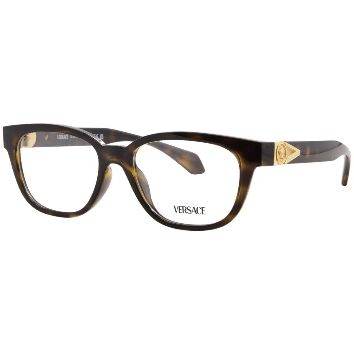 Versace VE3376U 108 Eyeglasses Frame Women`s Havana Full Rim Round Shape 51mm