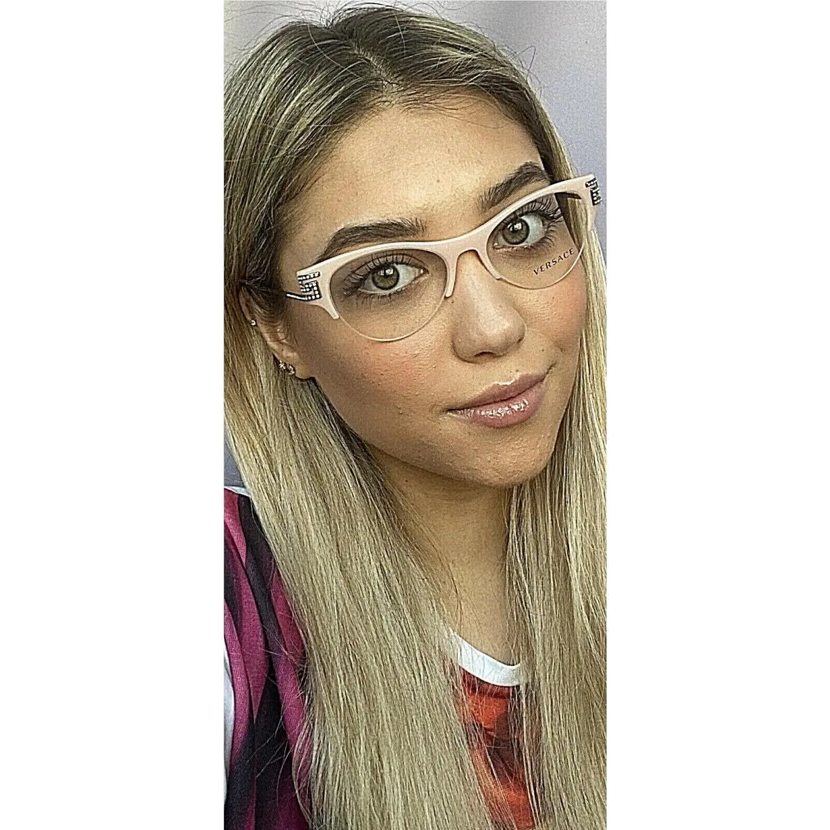 Versace Mod. Pink 51mm Cats Eye Pink Women`s Eyeglasses Italy