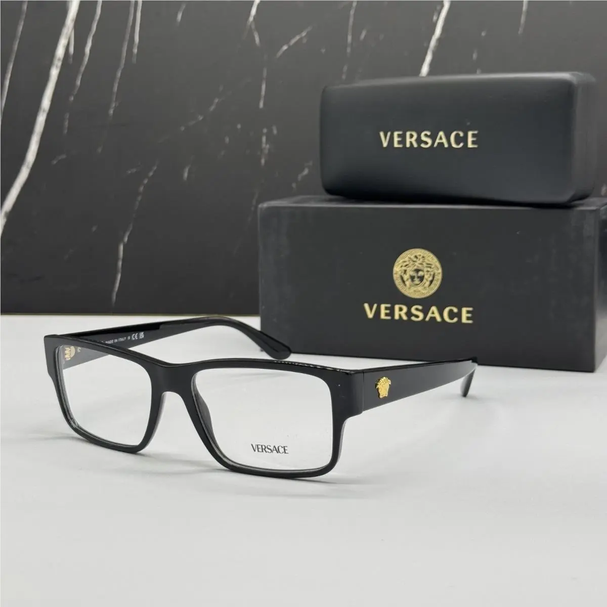 Versace VE3342 5360 Square Black Unisex Eyeglasses