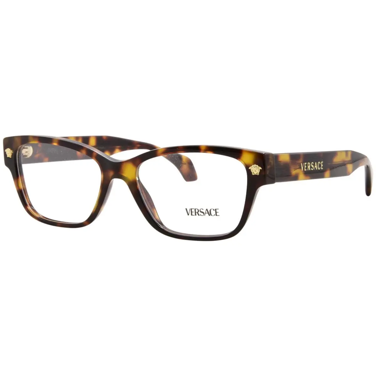 Versace VE3392 5539 Eyeglasses Frame Women`s Havana Full Rim Cat Eye 52mm