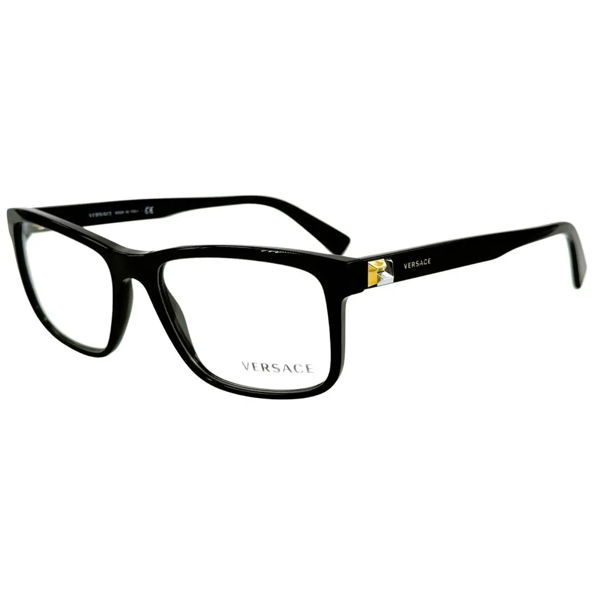 Versace 3253 Mens Plastic Eyeglass Frame GB1 Black 55-17 Italy w Case