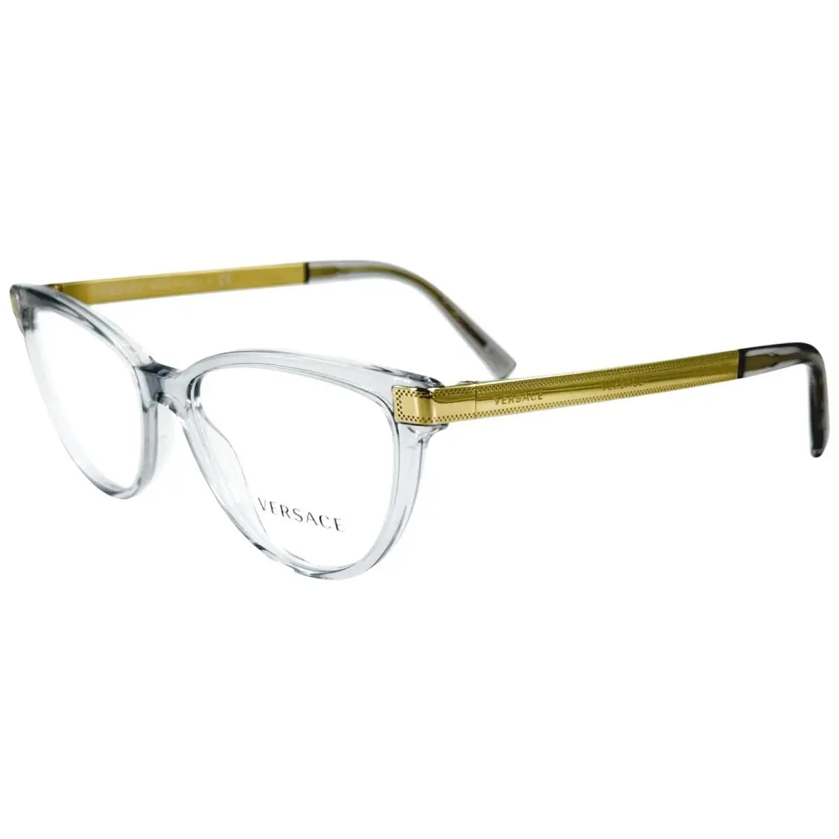 Versace 3271 Womens Plastic Eyeglass Frame 5305 Transparent Grey 52-16 Italy