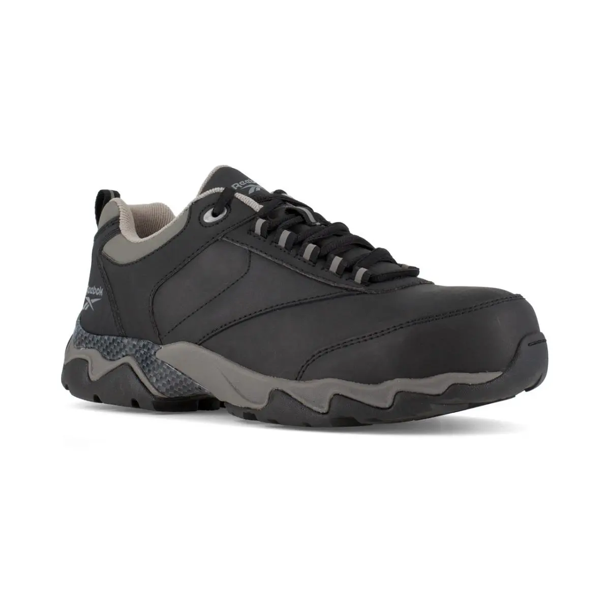 Reebok Work Shoes Men RB1062 Composite Toe EH Non Metallic Safety Oxford Black