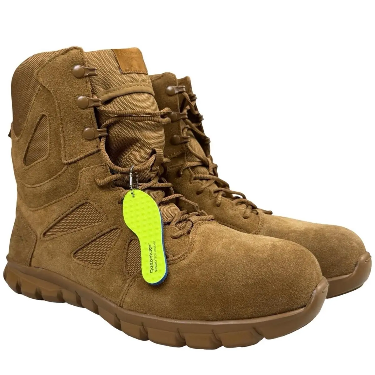 Reebok Work RB8809 Sublite Tactical Boots Coyote Brown Side Zip 11W EH SR