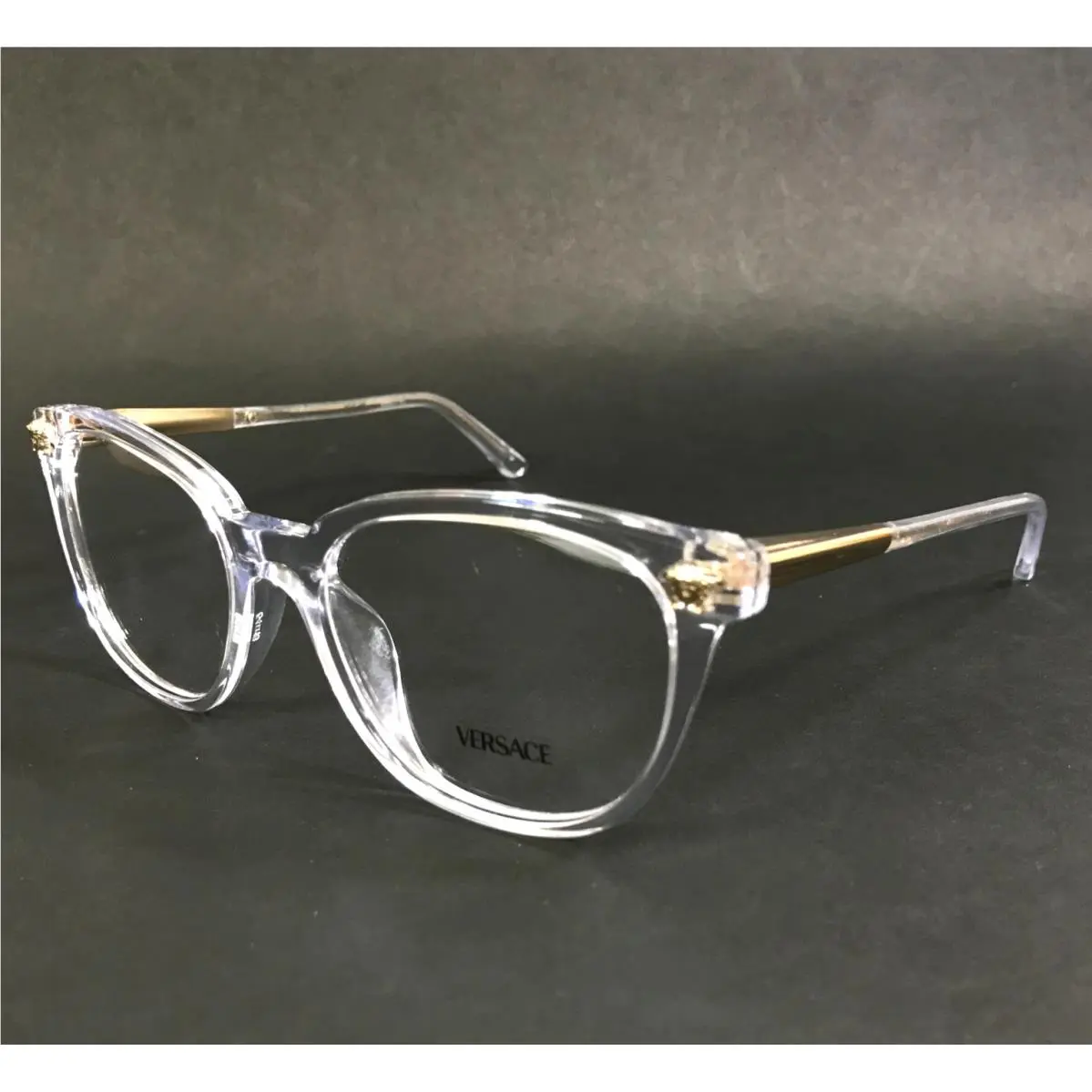 Versace Eyeglasses Frames MOD.3242A 148 Crystal Clear Gold Asian Fit 54-18-140