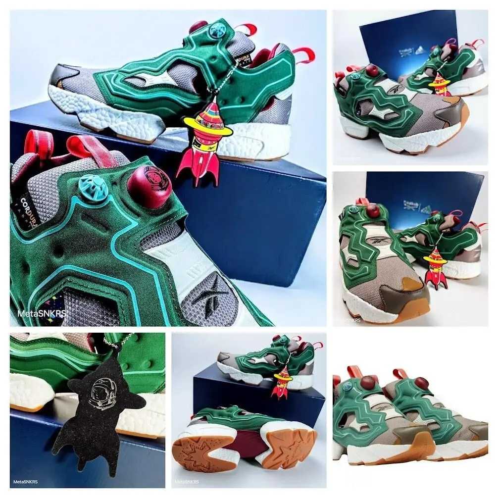 Reebok US 10.5 Men`s Green Red Brown Instapump Fury Billionaire Boys GZ5363
