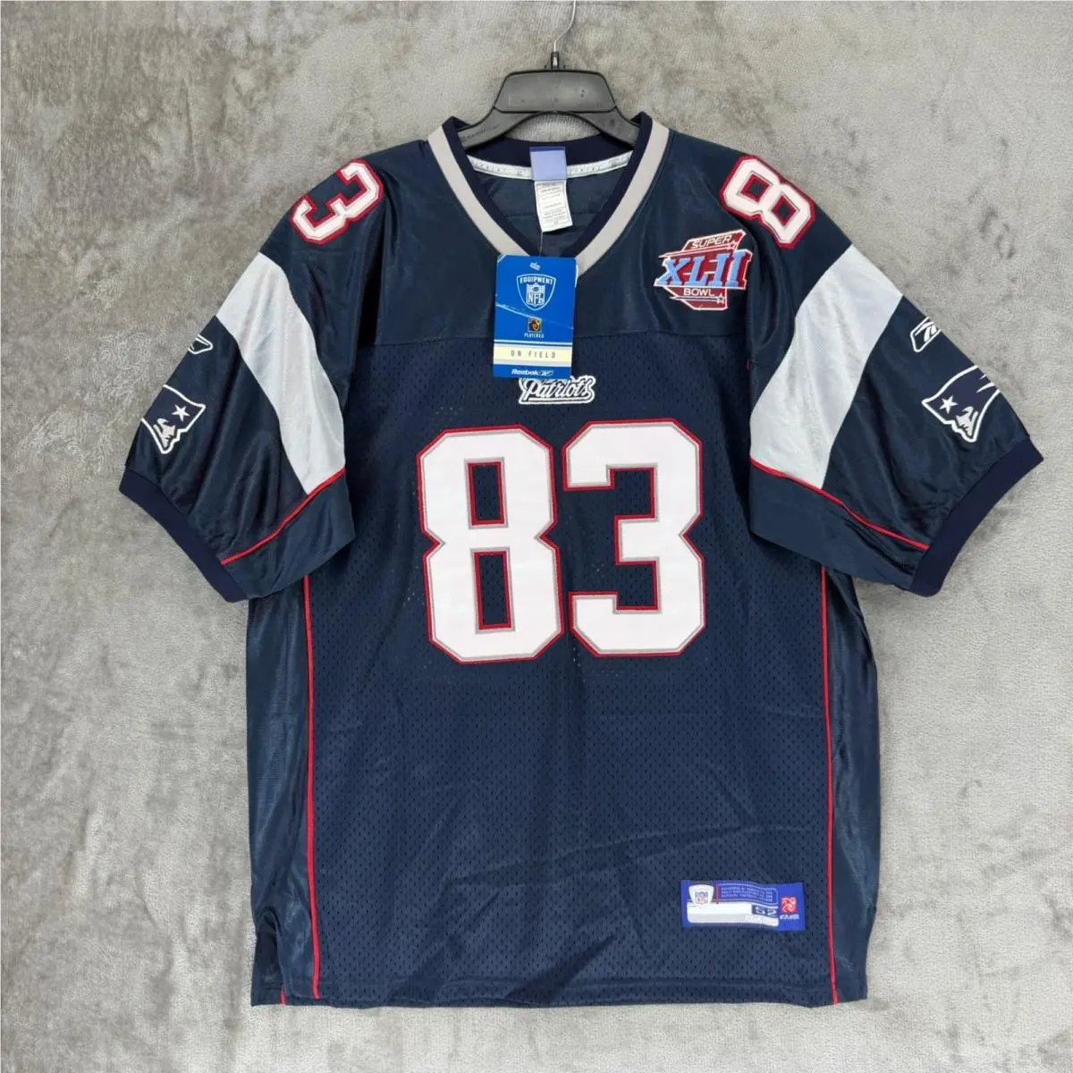 Wes Welker England Patriots Reebok Super Bowl Xlii Jersey 52 Navy
