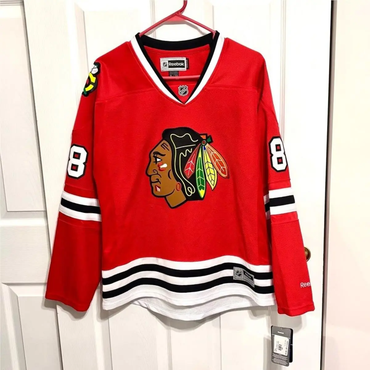 Nhl Reebok Chicago Blackhawks Kane Hockey Jersey Women’s Size XL Red