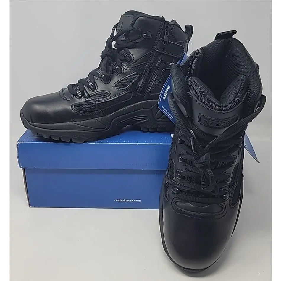 Reebok Rapid Response Rb® Black 6 Side-zip Soft Toe Duty Boots RB8678 Mens 8M