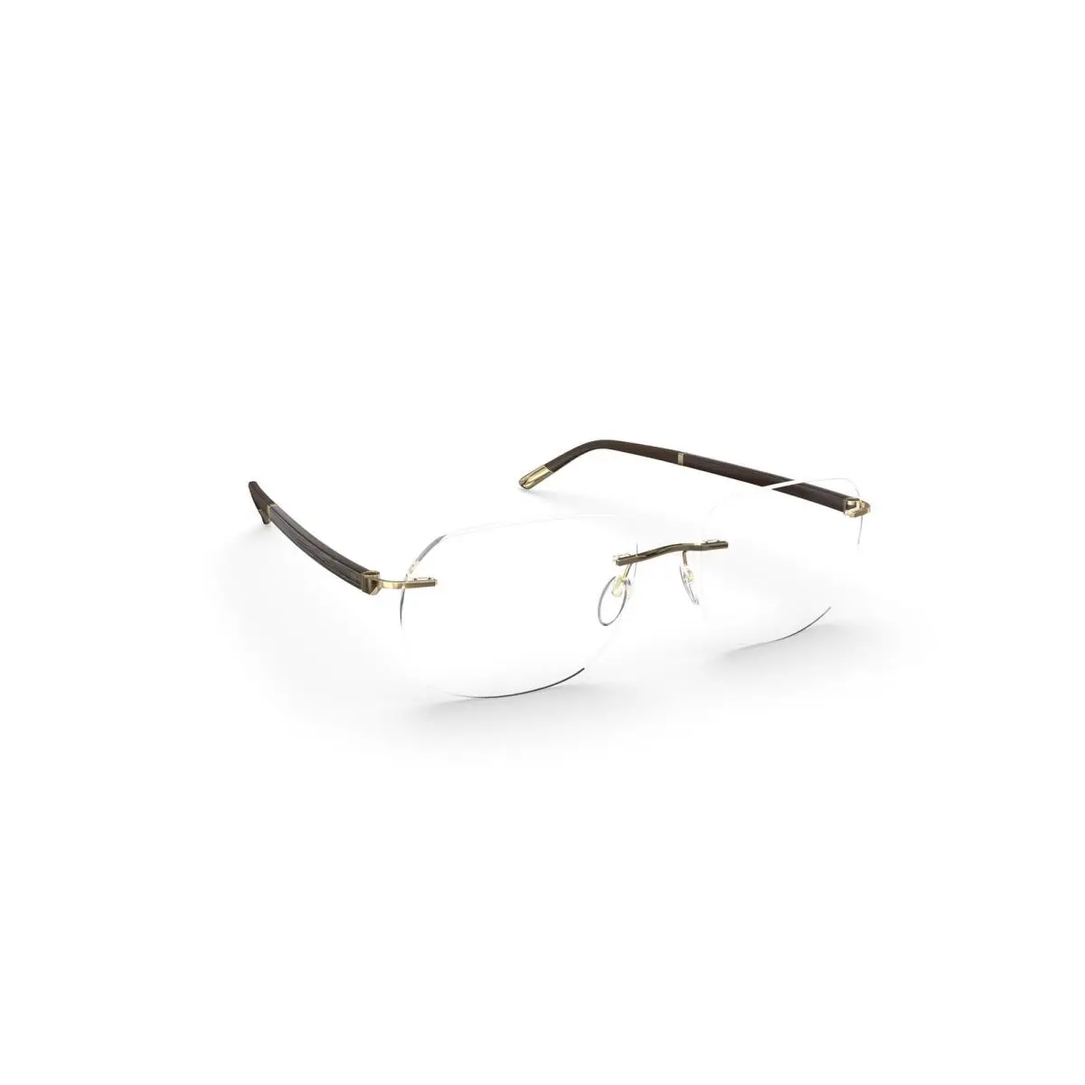 Hinge C-2 Demo Rimless L014 Eyeglasses 7520 Gold / Brown by Silhouette