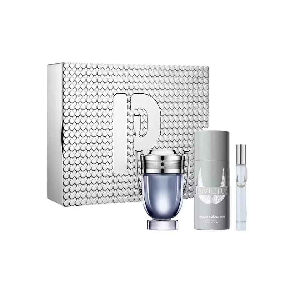 Invictus Eau de Toilette 3 Pc Gift Set For Men by Paco Rabanne