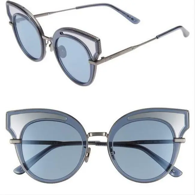 Bottega Veneta BV0094S 004 Women Sunglasses Blue Silver