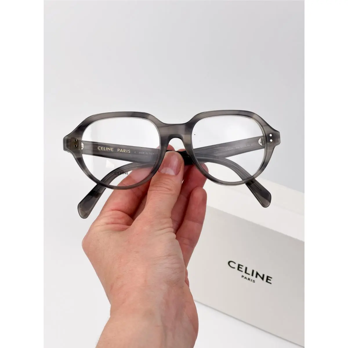 Celine Women Eyeglasses Crystal Black Grey Square CL50145I 005