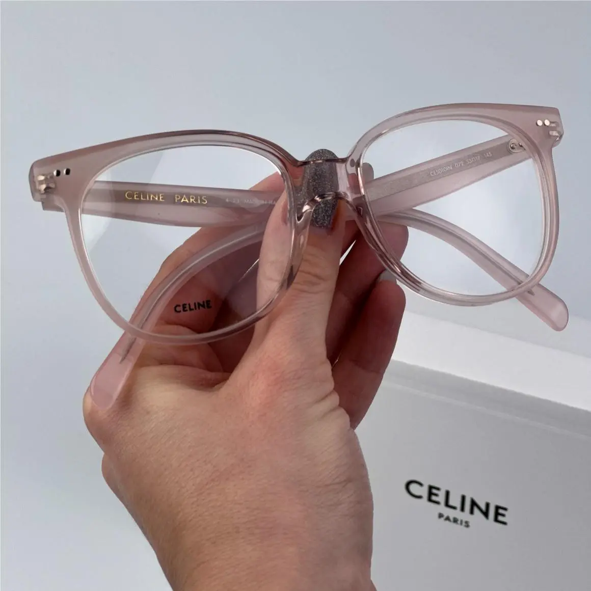 Celine Women Eyeglasses Shiny Rose Pink Demo Square CL5010IN 072
