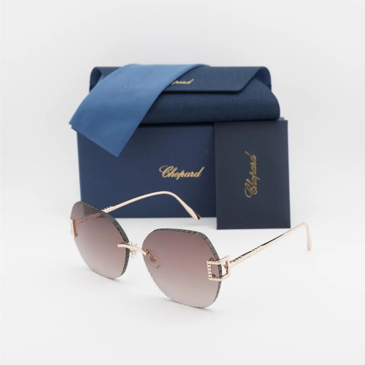 Chopard SCHG31M 300G Shiny Rose Gold/brown Gradient 64-16-135 Sunglasses