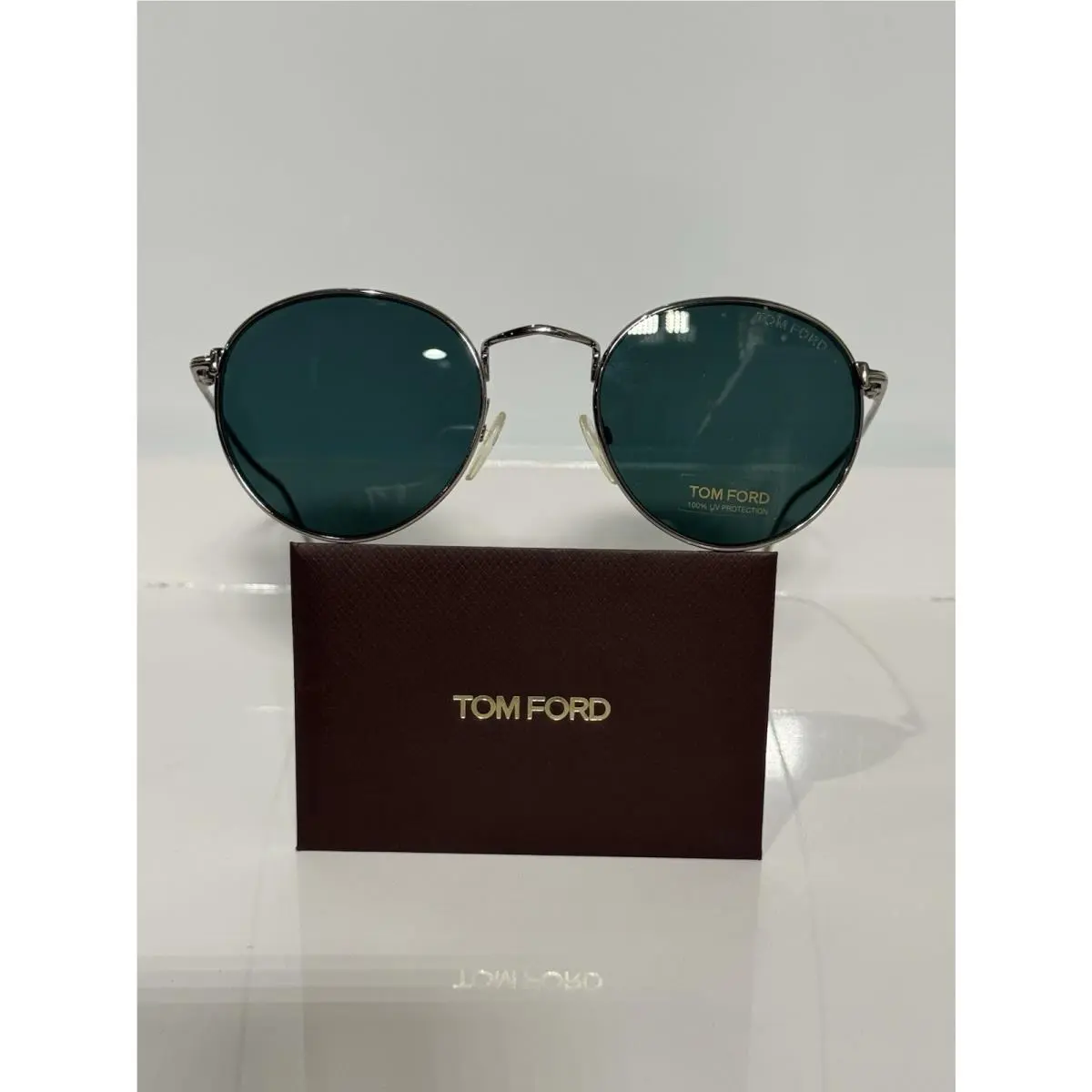 Tom Ford Ryan-02 TF649 14N Silver Round Metal Unisex Sunglasses 50mm