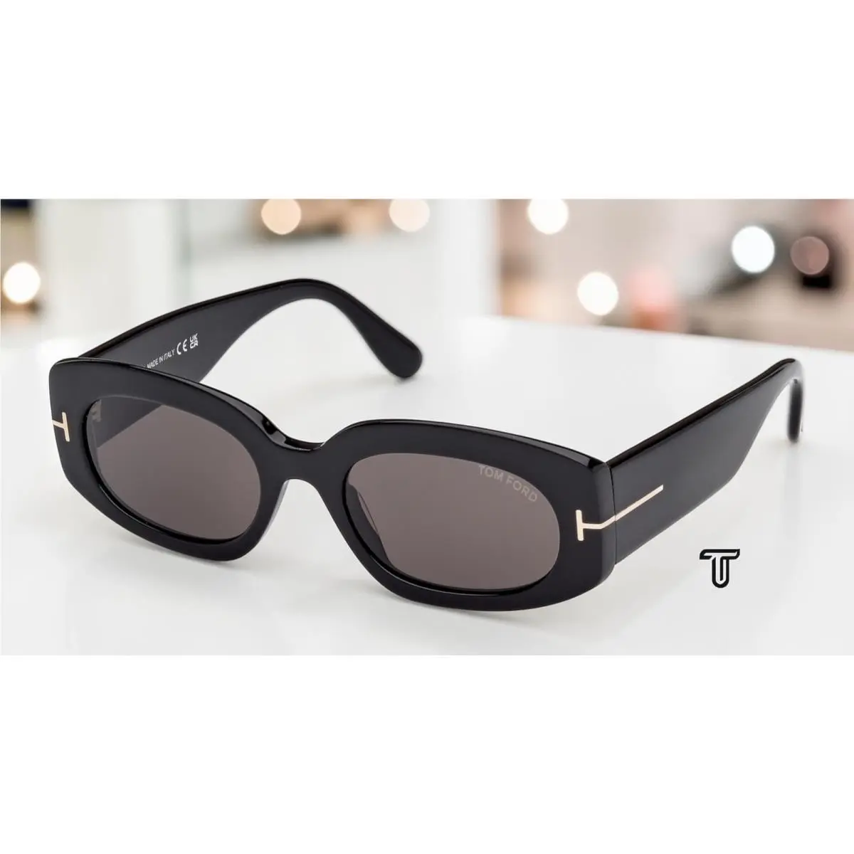 Tom Ford FT1187 01A Acetate Shiny Black Smoke 52 mm Women`s Sunglasses