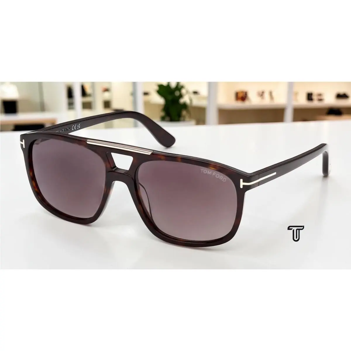 Tom Ford FT1338 52K Acetate Dark Havana Gradient Roviex 58 mm Unisex Sunglasses