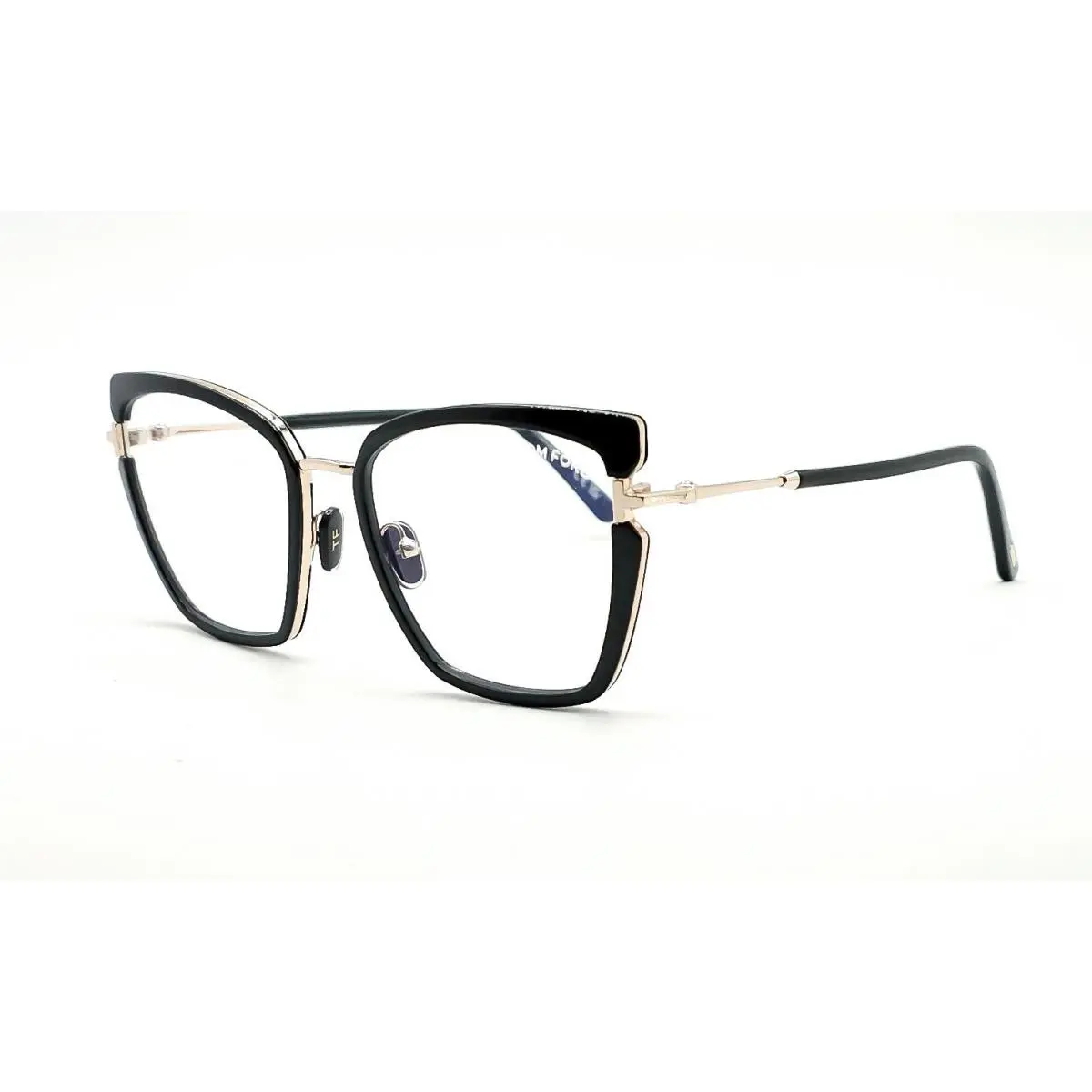 Tom Ford TF 5984-B Eyeglasses 001 Black-gold / Blue Light Lenses 54