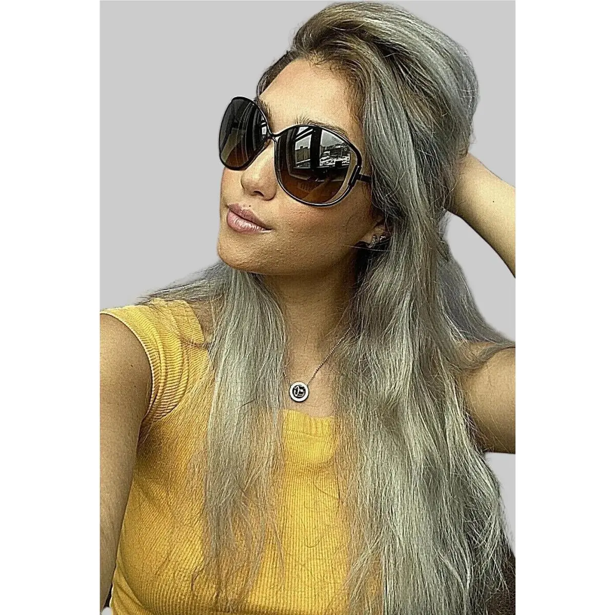 Tom Ford TF155 Emmeline 61mm Oversized Black Women`s Sunglasses Italy