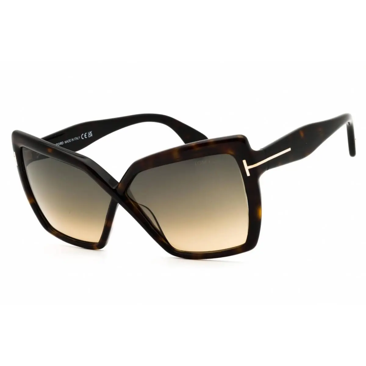 Tom Ford Women`s Designer Sunglasses Oversized Dark Havana Full Rim FT1195 52B