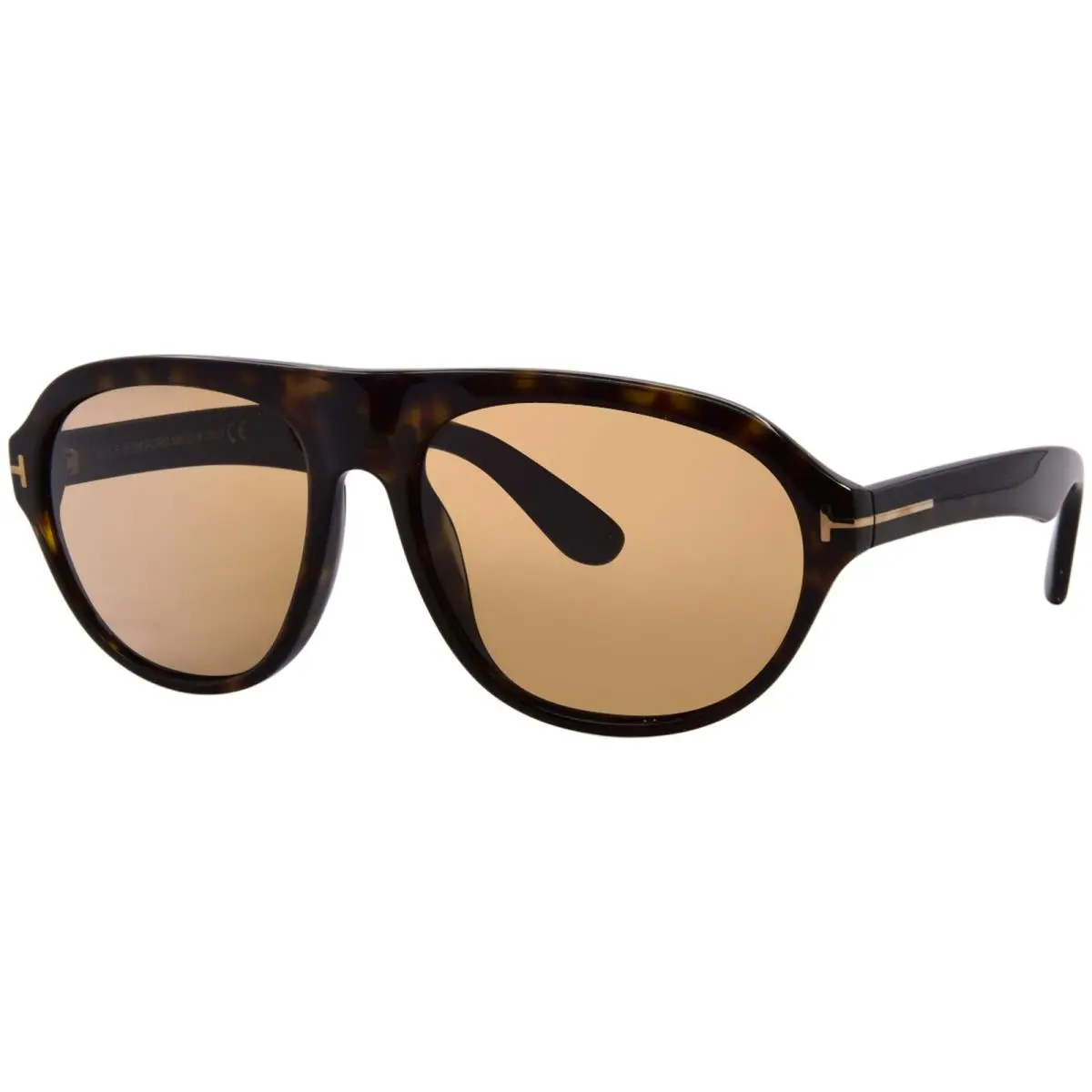 Tom Ford Ivan FT0397 52J Sunglasses Men`s Brown Havana/gold/brown Pilot 58mm