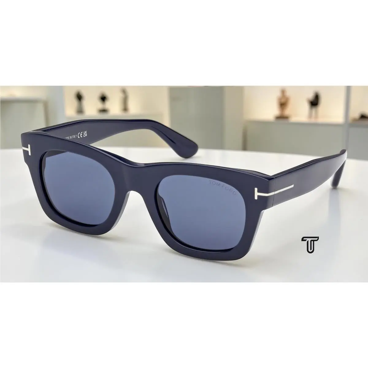 Tom Ford FT1314 90V Acetate Shiny Blue Blue 51 mm Women`s Sunglasses