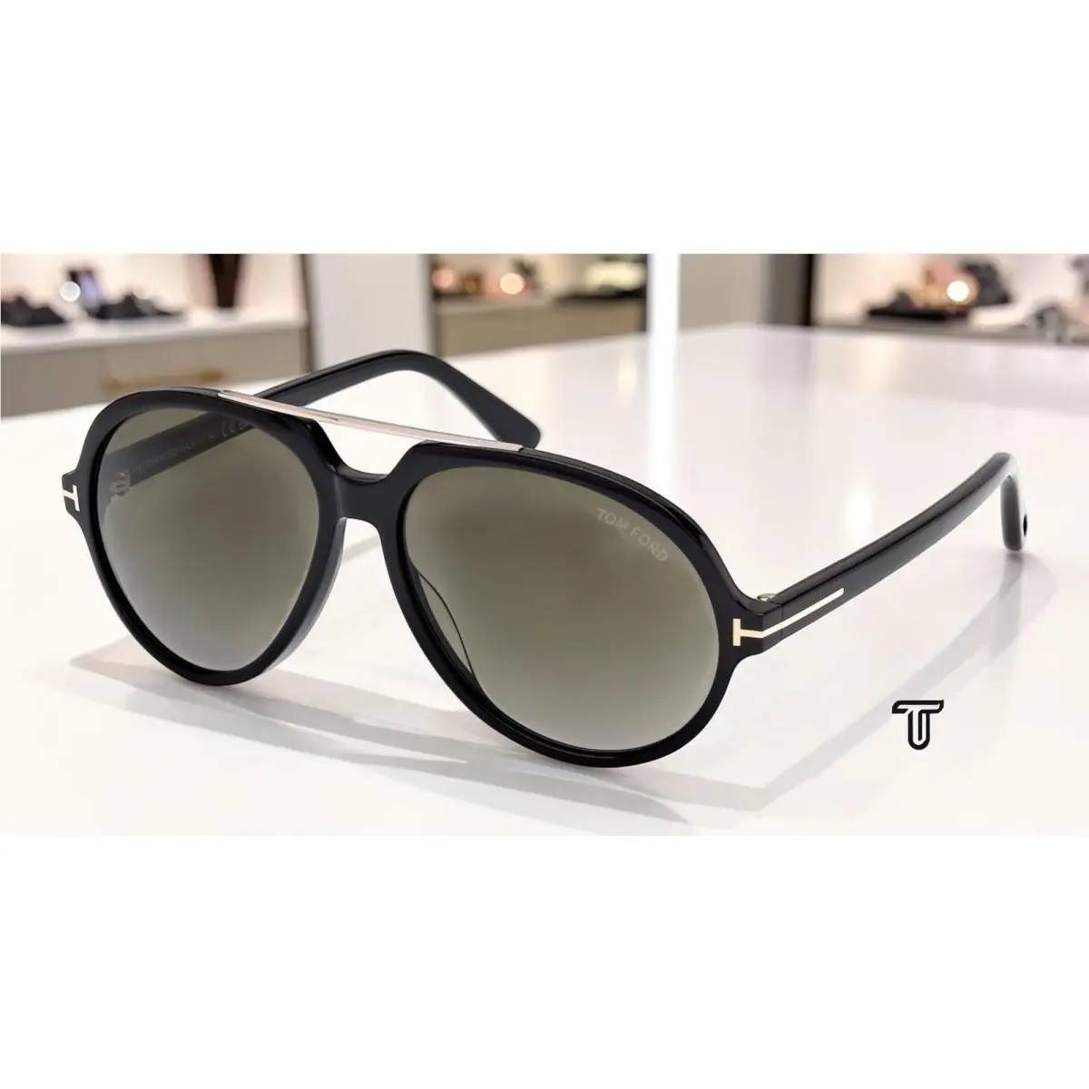 Tom Ford FT1210 01B Acetate Shiny Black Gradient Smoke 59 mm Men`s Sunglasses