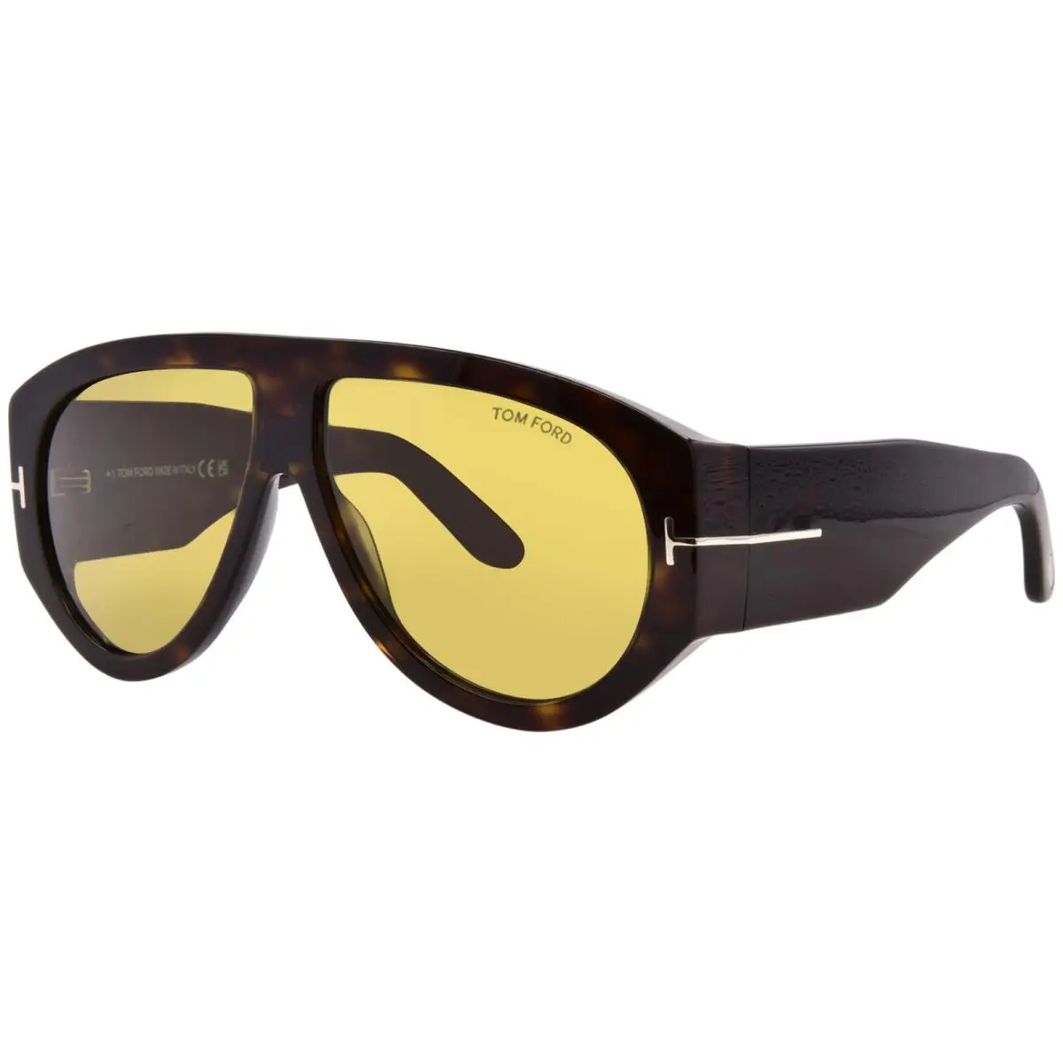 Tom Ford Bronson FT1044/S 52N Sunglasses Dark Havana/green Lenses Pilot 60mm