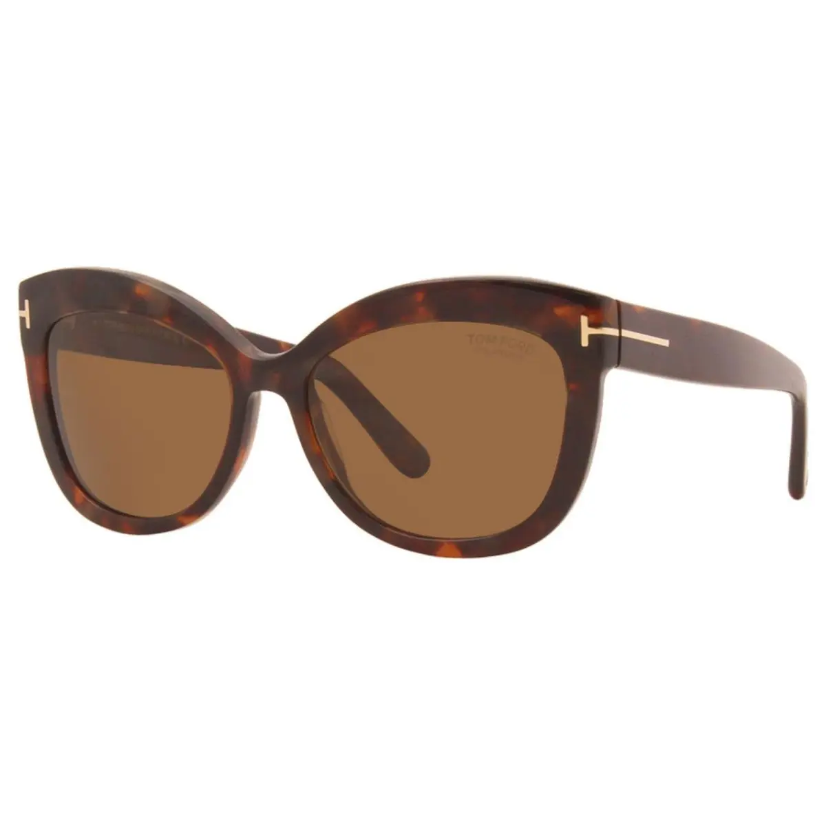 Tom Ford Alistair TF524 54H Sunglasses Women`s Shiny Red Havana/brown Polarized