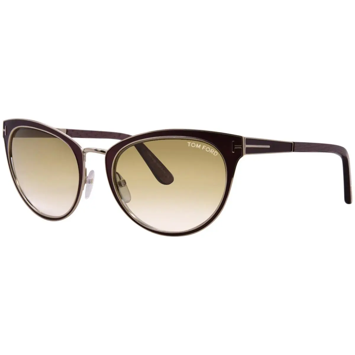 Tom Ford Nina TF0373/S 48F Sunglasses Women`s Bordeaux/brown Gradient Lens 56mm