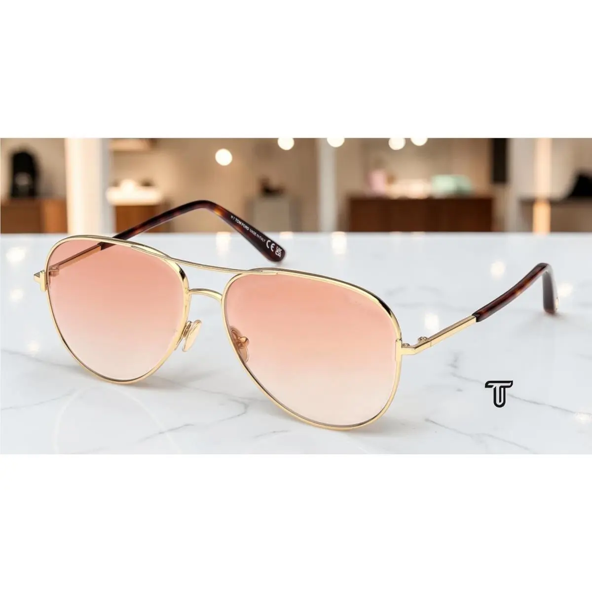 Tom Ford FT0823 30T Clark Metal Gold Gradient Bordeaux 59 mm Unisex Sunglasses