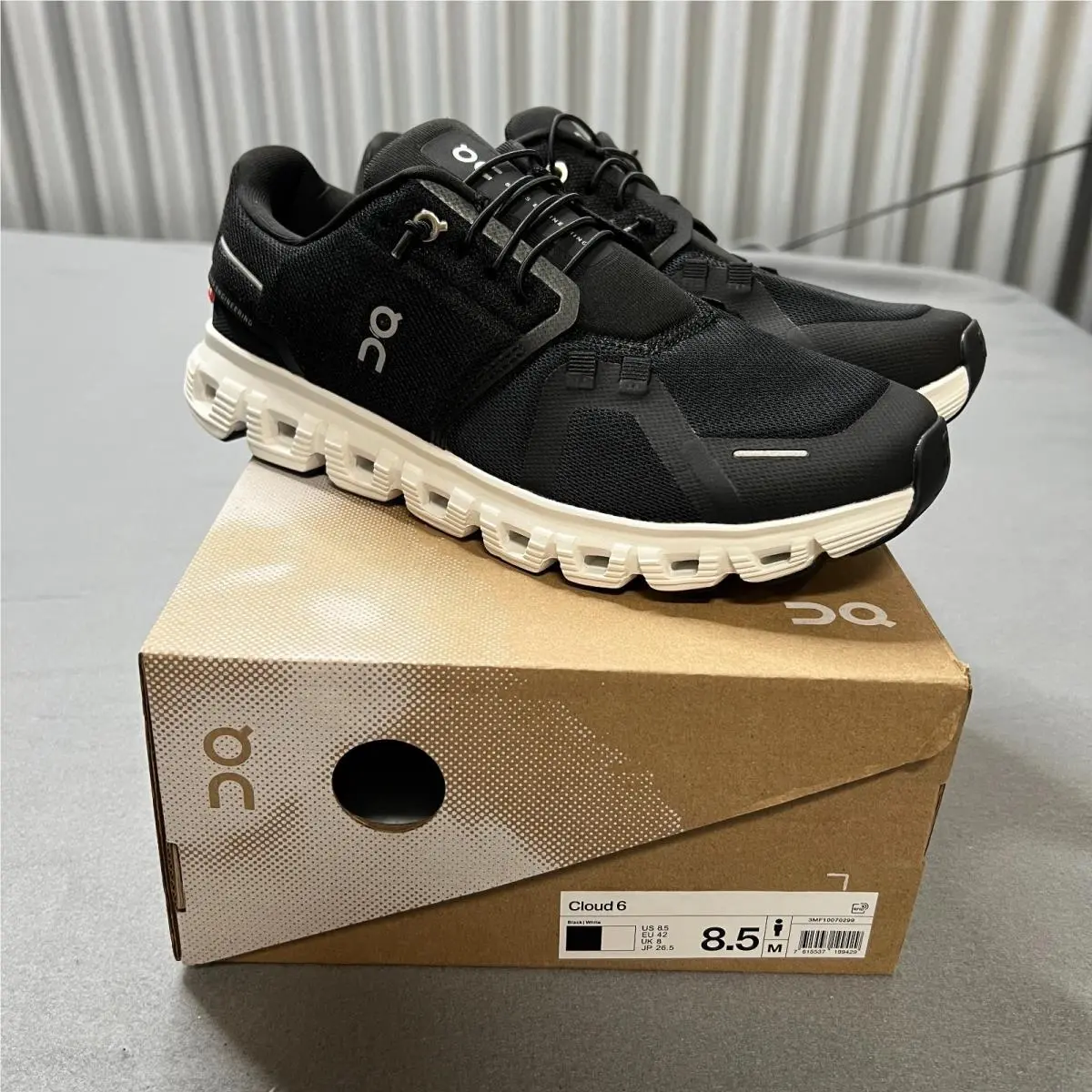 On Running Cloud 6 Road Running Shoes Men 8.5M Black Classic Lace-up 3MF10070299